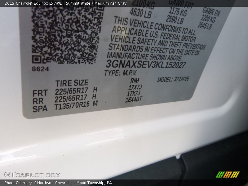 Summit White / Medium Ash Gray 2019 Chevrolet Equinox LS AWD