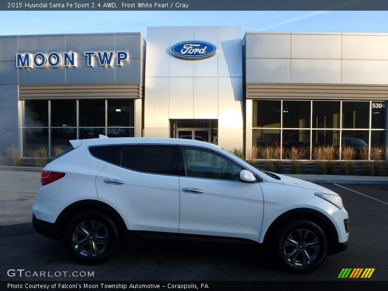 Frost White Pearl / Gray 2015 Hyundai Santa Fe Sport 2.4 AWD