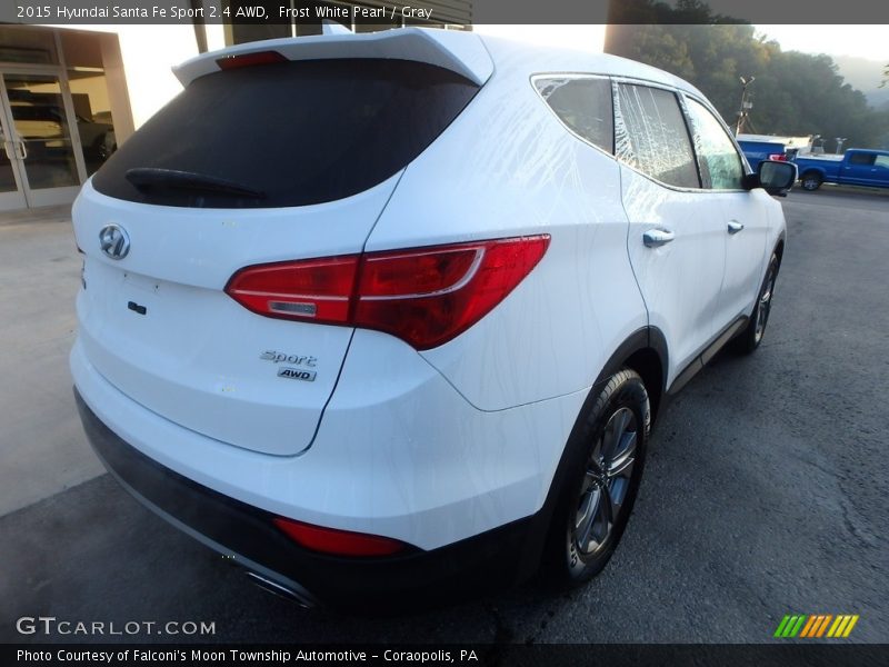 Frost White Pearl / Gray 2015 Hyundai Santa Fe Sport 2.4 AWD