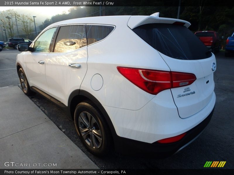 Frost White Pearl / Gray 2015 Hyundai Santa Fe Sport 2.4 AWD