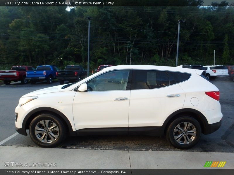 Frost White Pearl / Gray 2015 Hyundai Santa Fe Sport 2.4 AWD