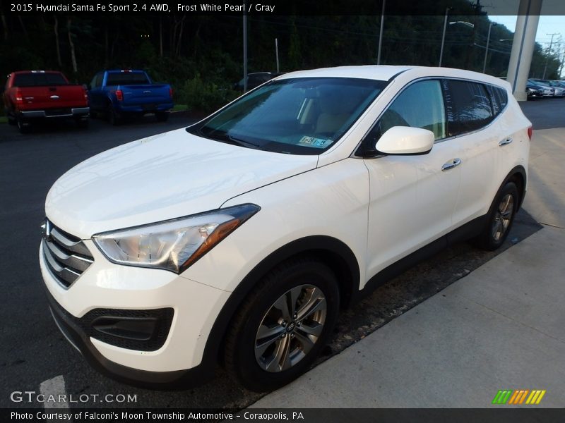 Frost White Pearl / Gray 2015 Hyundai Santa Fe Sport 2.4 AWD