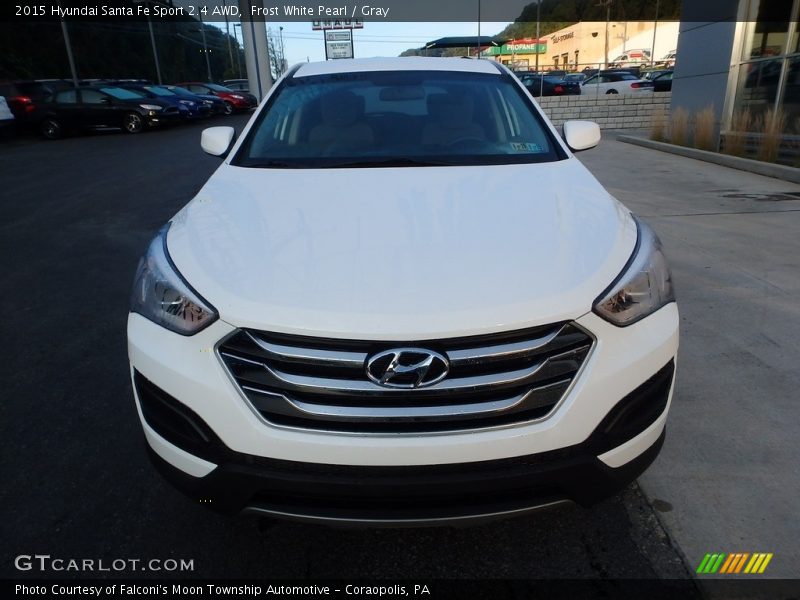 Frost White Pearl / Gray 2015 Hyundai Santa Fe Sport 2.4 AWD