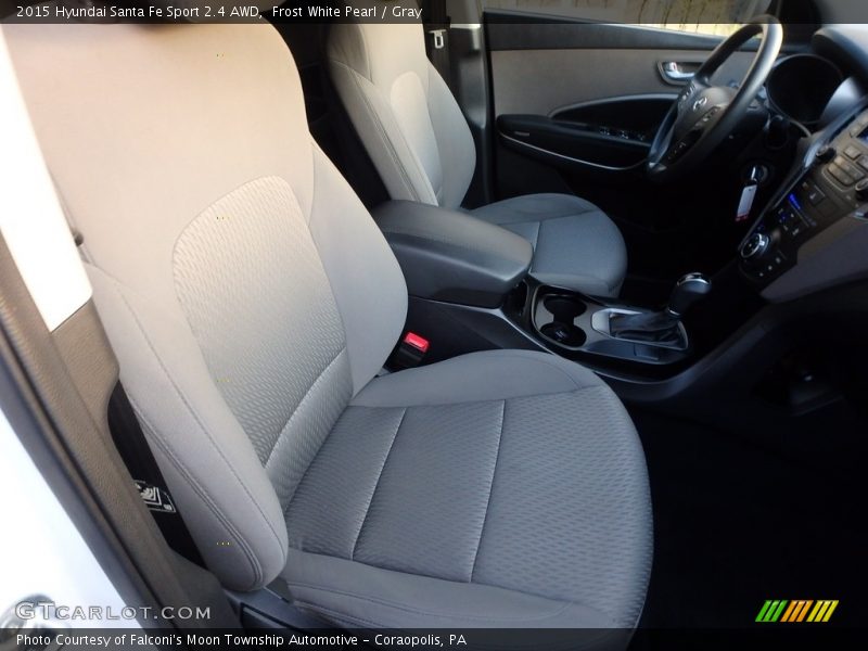 Frost White Pearl / Gray 2015 Hyundai Santa Fe Sport 2.4 AWD
