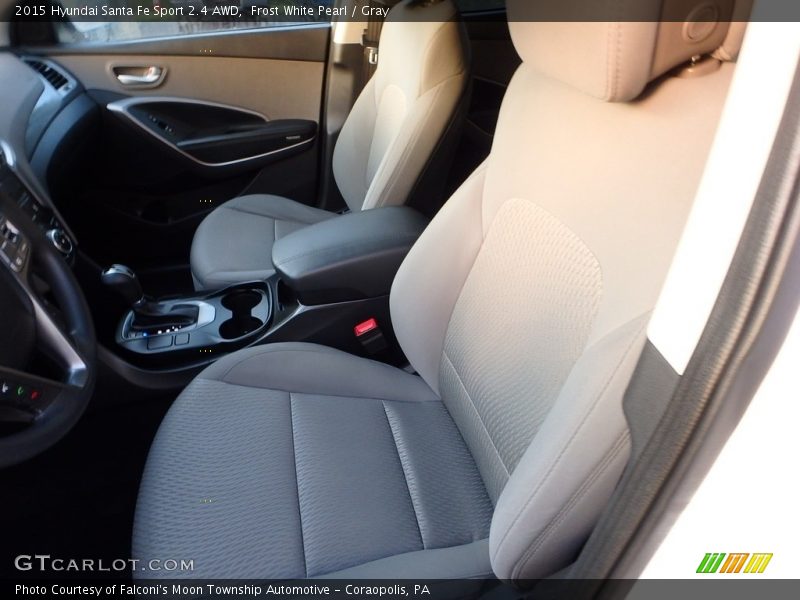Frost White Pearl / Gray 2015 Hyundai Santa Fe Sport 2.4 AWD