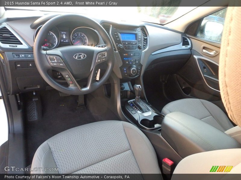 Frost White Pearl / Gray 2015 Hyundai Santa Fe Sport 2.4 AWD