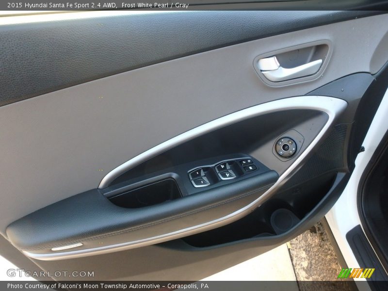 Frost White Pearl / Gray 2015 Hyundai Santa Fe Sport 2.4 AWD