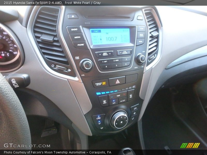 Frost White Pearl / Gray 2015 Hyundai Santa Fe Sport 2.4 AWD