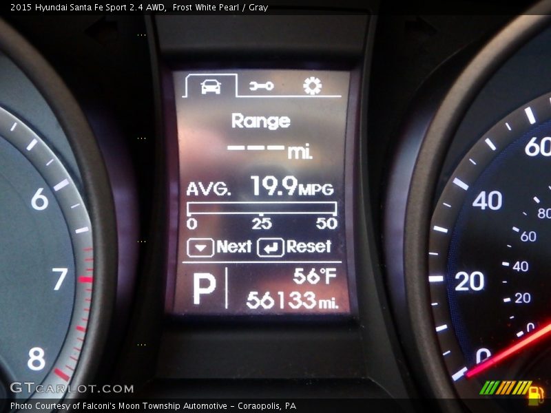 Frost White Pearl / Gray 2015 Hyundai Santa Fe Sport 2.4 AWD