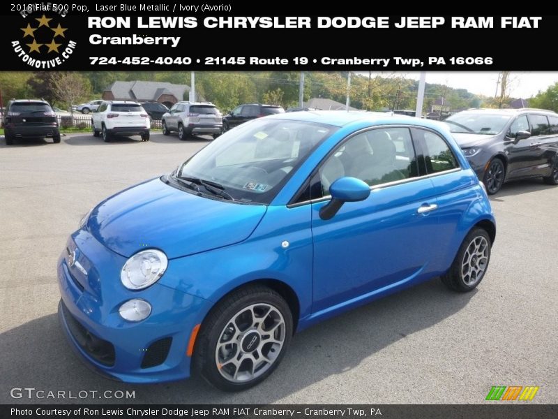 Laser Blue Metallic / Ivory (Avorio) 2018 Fiat 500 Pop