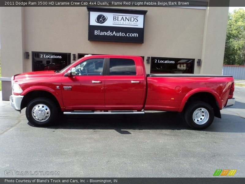 Flame Red / Light Pebble Beige/Bark Brown 2011 Dodge Ram 3500 HD Laramie Crew Cab 4x4 Dually