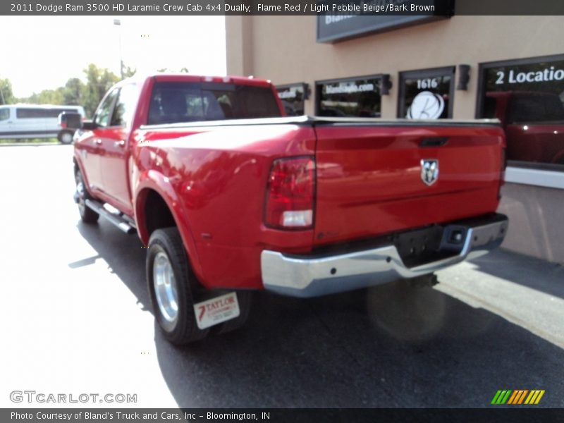 Flame Red / Light Pebble Beige/Bark Brown 2011 Dodge Ram 3500 HD Laramie Crew Cab 4x4 Dually
