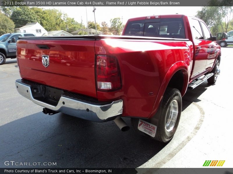 Flame Red / Light Pebble Beige/Bark Brown 2011 Dodge Ram 3500 HD Laramie Crew Cab 4x4 Dually