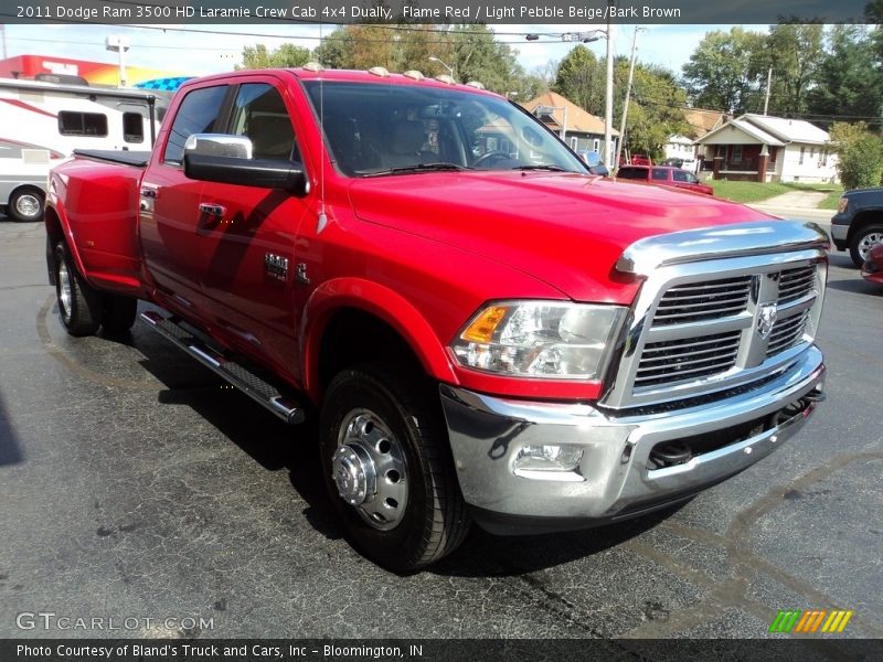 Flame Red / Light Pebble Beige/Bark Brown 2011 Dodge Ram 3500 HD Laramie Crew Cab 4x4 Dually