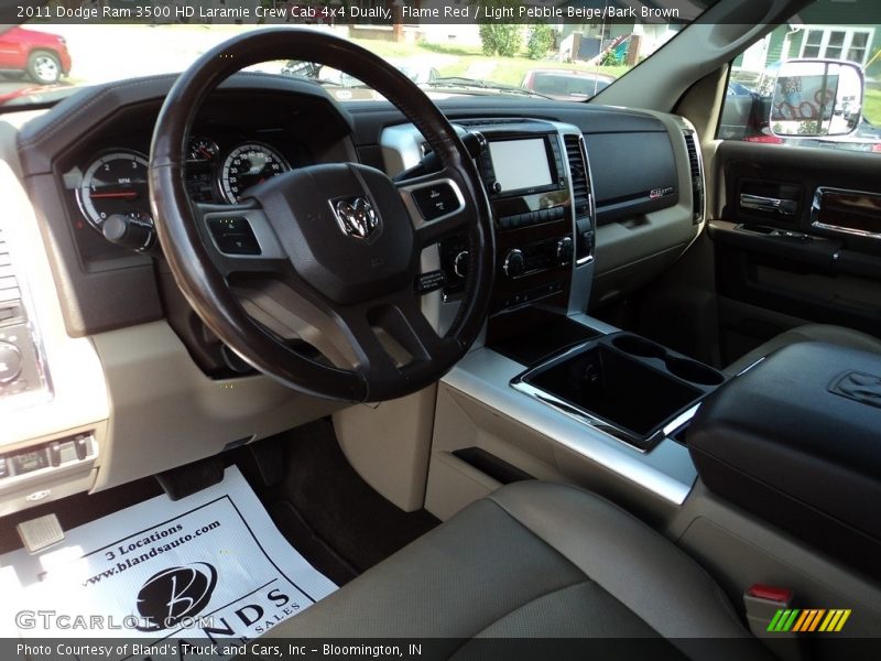 Flame Red / Light Pebble Beige/Bark Brown 2011 Dodge Ram 3500 HD Laramie Crew Cab 4x4 Dually