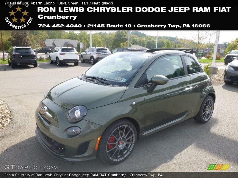Oliva Green Pearl / Nero (Black) 2018 Fiat 500 Abarth Cabrio