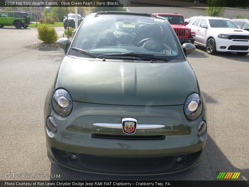 Oliva Green Pearl / Nero (Black) 2018 Fiat 500 Abarth Cabrio