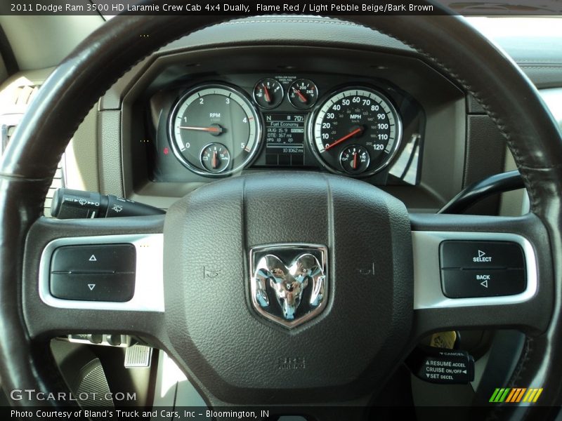 Flame Red / Light Pebble Beige/Bark Brown 2011 Dodge Ram 3500 HD Laramie Crew Cab 4x4 Dually