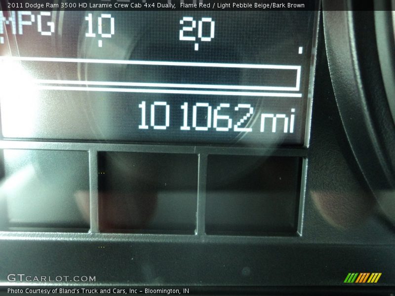 Flame Red / Light Pebble Beige/Bark Brown 2011 Dodge Ram 3500 HD Laramie Crew Cab 4x4 Dually