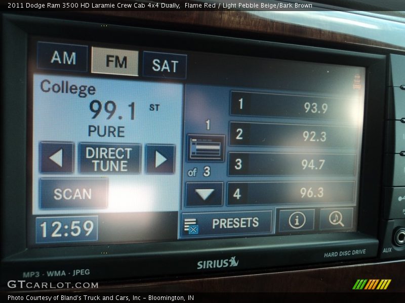 Flame Red / Light Pebble Beige/Bark Brown 2011 Dodge Ram 3500 HD Laramie Crew Cab 4x4 Dually