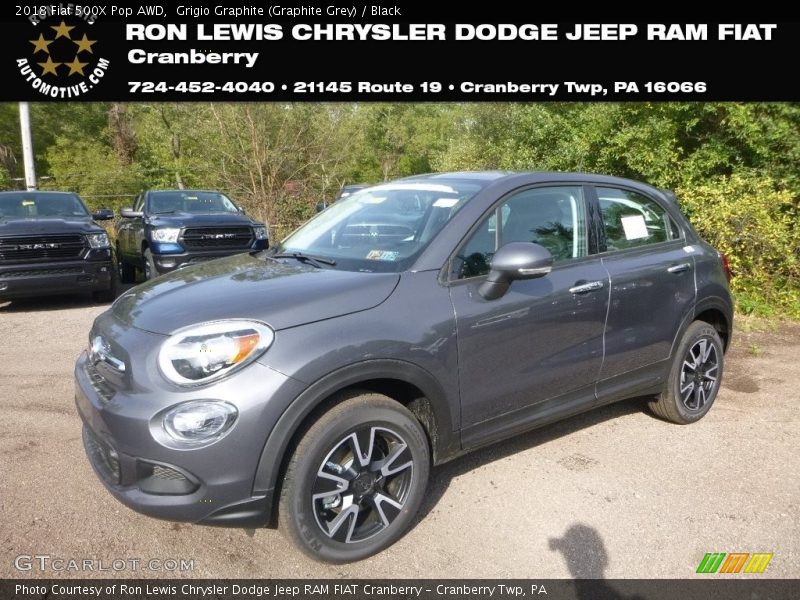 Grigio Graphite (Graphite Grey) / Black 2018 Fiat 500X Pop AWD