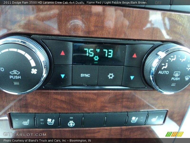 Flame Red / Light Pebble Beige/Bark Brown 2011 Dodge Ram 3500 HD Laramie Crew Cab 4x4 Dually