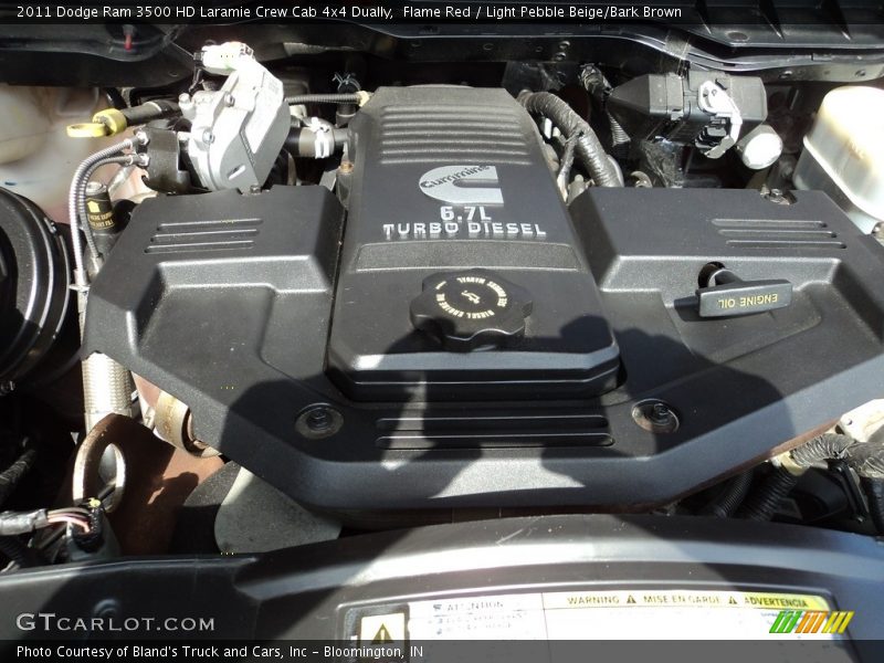 Flame Red / Light Pebble Beige/Bark Brown 2011 Dodge Ram 3500 HD Laramie Crew Cab 4x4 Dually