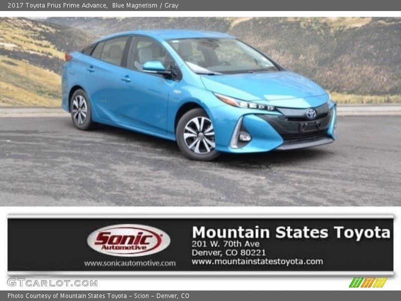 Blue Magnetism / Gray 2017 Toyota Prius Prime Advance