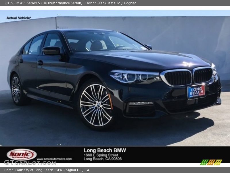 Carbon Black Metallic / Cognac 2019 BMW 5 Series 530e iPerformance Sedan