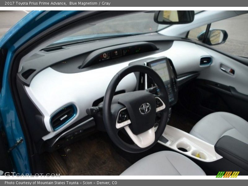 Blue Magnetism / Gray 2017 Toyota Prius Prime Advance