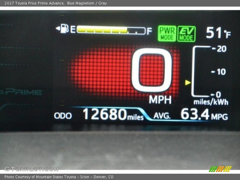 Blue Magnetism / Gray 2017 Toyota Prius Prime Advance