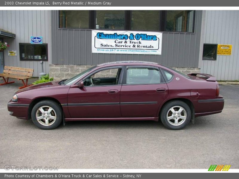 Berry Red Metallic / Medium Gray 2003 Chevrolet Impala LS
