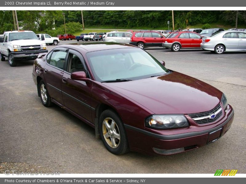 Berry Red Metallic / Medium Gray 2003 Chevrolet Impala LS