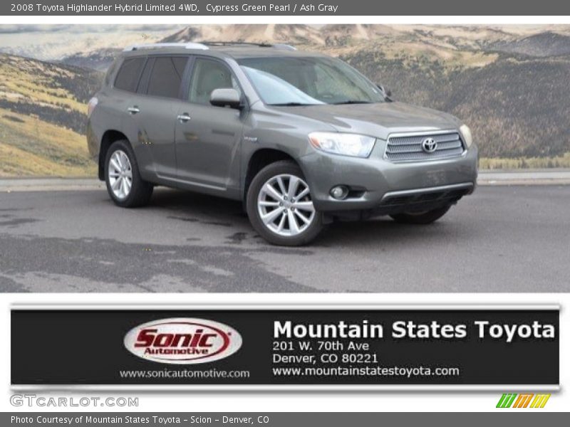 Cypress Green Pearl / Ash Gray 2008 Toyota Highlander Hybrid Limited 4WD