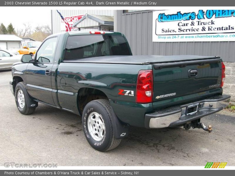 Dark Green Metallic / Medium Gray 2003 Chevrolet Silverado 1500 LS Regular Cab 4x4