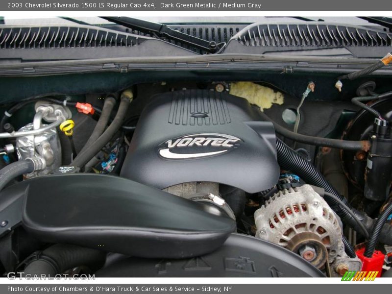 Dark Green Metallic / Medium Gray 2003 Chevrolet Silverado 1500 LS Regular Cab 4x4