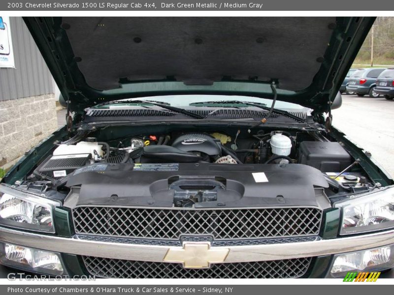 Dark Green Metallic / Medium Gray 2003 Chevrolet Silverado 1500 LS Regular Cab 4x4
