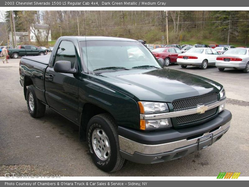 Dark Green Metallic / Medium Gray 2003 Chevrolet Silverado 1500 LS Regular Cab 4x4