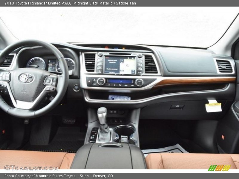 Midnight Black Metallic / Saddle Tan 2018 Toyota Highlander Limited AWD