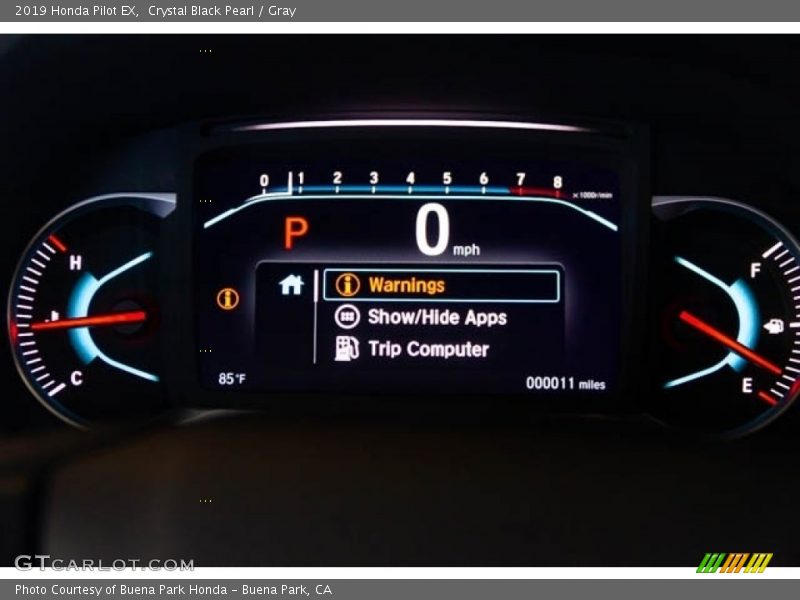 Crystal Black Pearl / Gray 2019 Honda Pilot EX