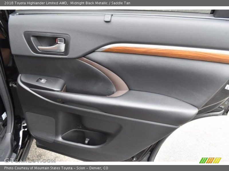 Midnight Black Metallic / Saddle Tan 2018 Toyota Highlander Limited AWD