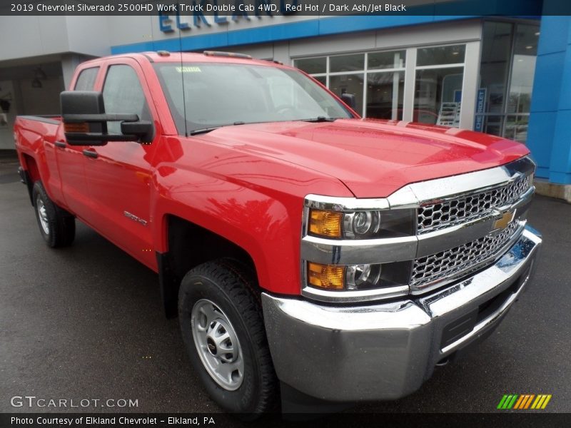 Red Hot / Dark Ash/Jet Black 2019 Chevrolet Silverado 2500HD Work Truck Double Cab 4WD