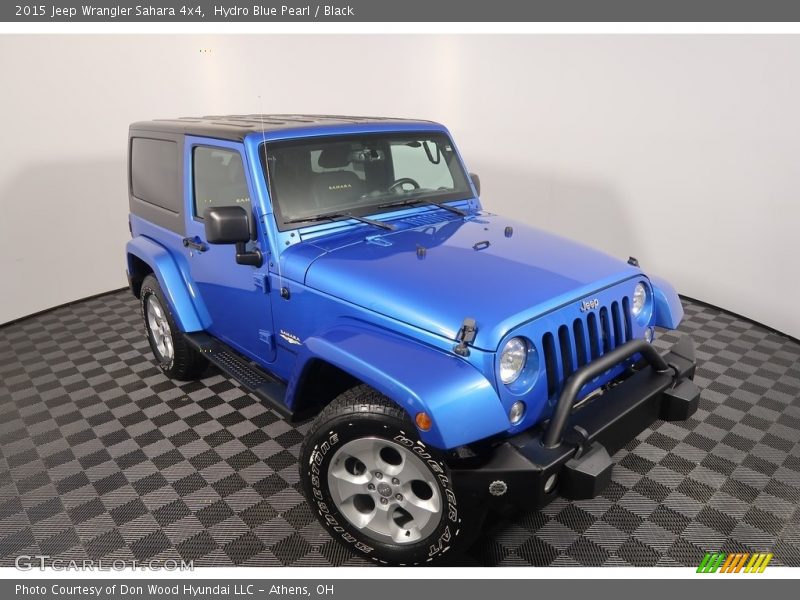 Hydro Blue Pearl / Black 2015 Jeep Wrangler Sahara 4x4