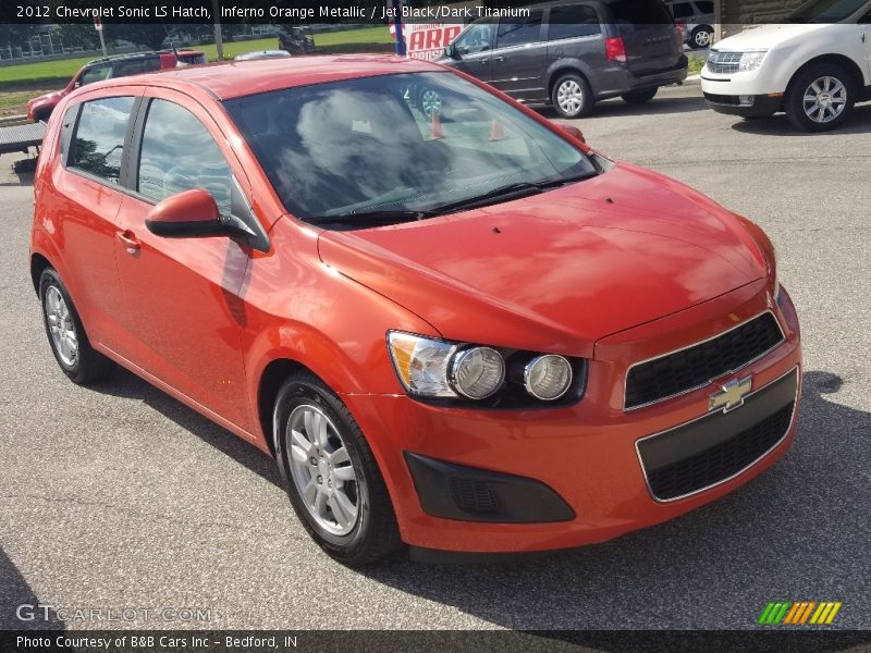 Inferno Orange Metallic / Jet Black/Dark Titanium 2012 Chevrolet Sonic LS Hatch