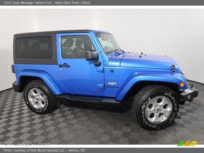 Hydro Blue Pearl / Black 2015 Jeep Wrangler Sahara 4x4