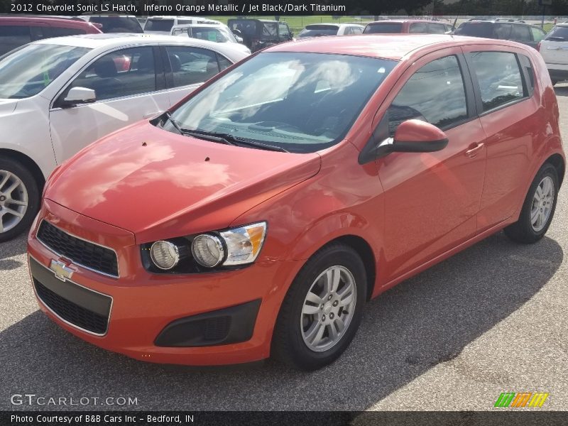 Inferno Orange Metallic / Jet Black/Dark Titanium 2012 Chevrolet Sonic LS Hatch