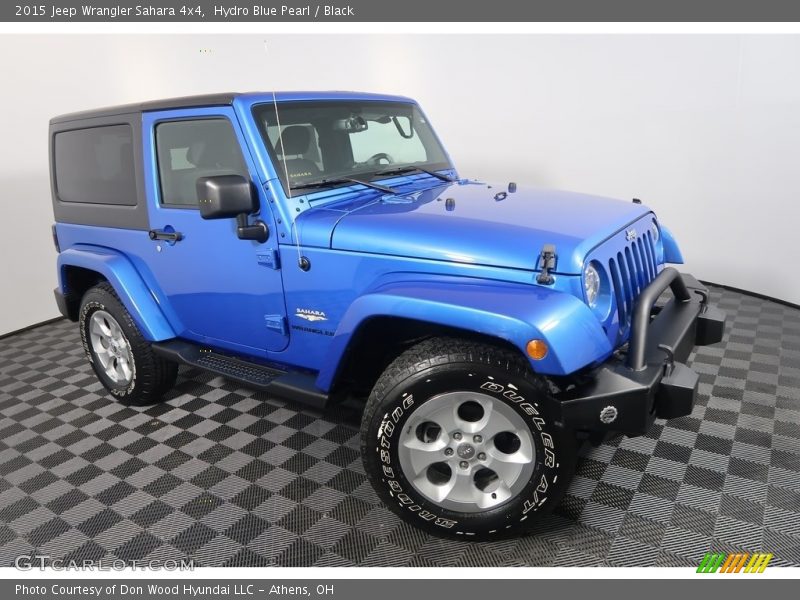 Hydro Blue Pearl / Black 2015 Jeep Wrangler Sahara 4x4