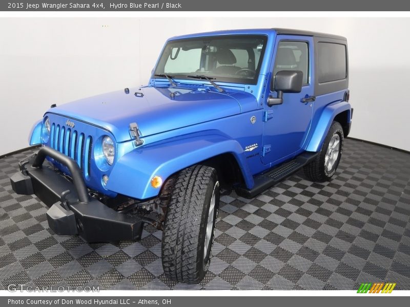 Hydro Blue Pearl / Black 2015 Jeep Wrangler Sahara 4x4