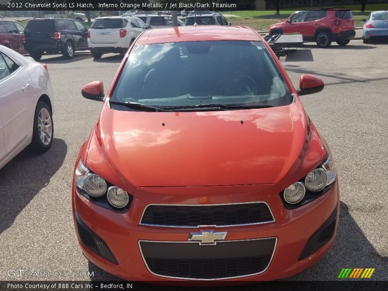 Inferno Orange Metallic / Jet Black/Dark Titanium 2012 Chevrolet Sonic LS Hatch