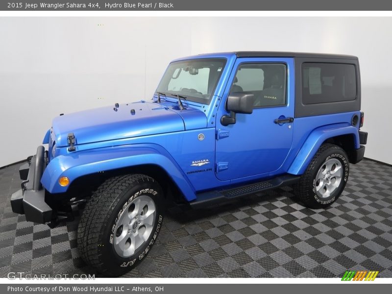 Hydro Blue Pearl / Black 2015 Jeep Wrangler Sahara 4x4